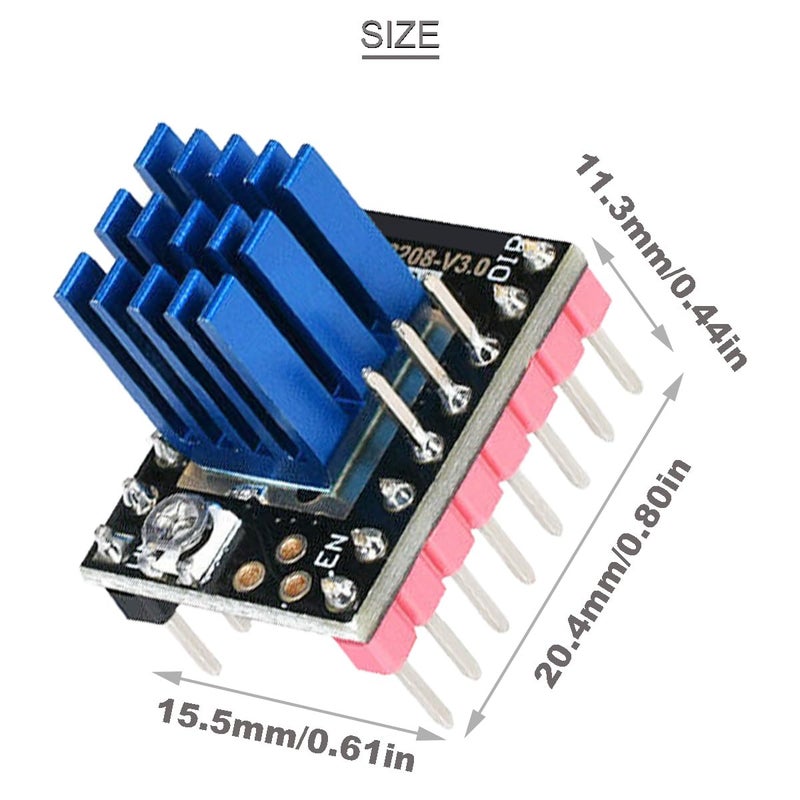 DKARDU 6 pcs TMC2208 V3.0 Stepper Motor Driver Module UART Mode Mute Driver with Heat Sink Screwdriver for BTT Octopus SKR V1.4 Turbo Manta M4P/8P 3D Printer Motherboard - Image 3